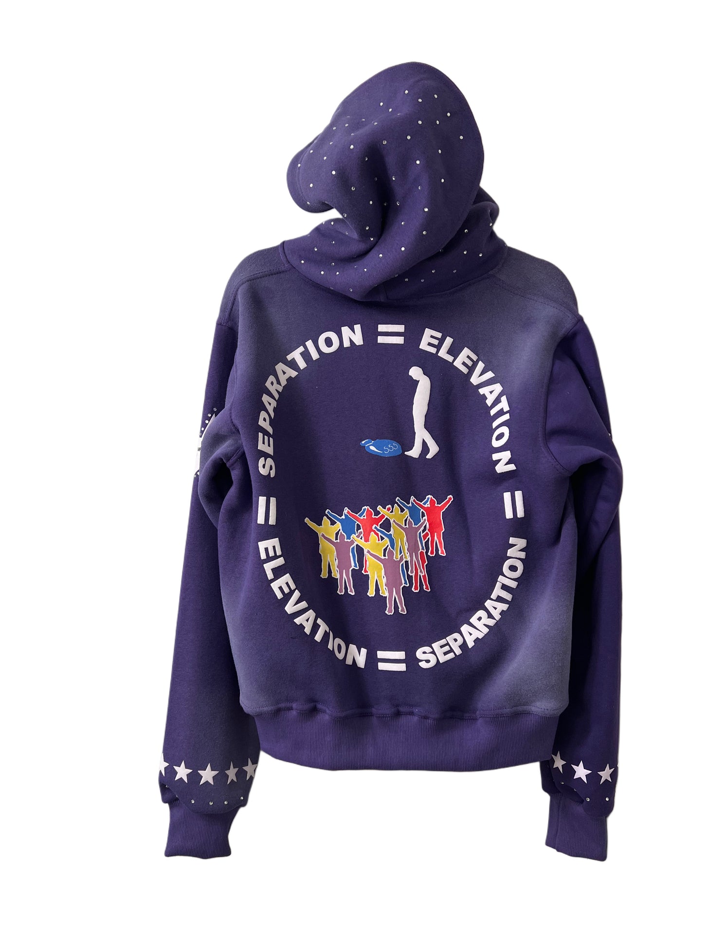 Purple "Separation = Elevation" Zip up